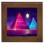 Egyptian-pyramids-night-landscape-cartoon Framed Tile Front