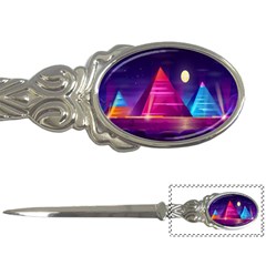 Egyptian-pyramids-night-landscape-cartoon Letter Opener by Salman4z