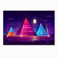 Egyptian-pyramids-night-landscape-cartoon Postcards 5  X 7  (pkg Of 10) by Salman4z