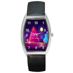 Egyptian-pyramids-night-landscape-cartoon Barrel Style Metal Watch by Salman4z