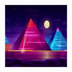 Egyptian-pyramids-night-landscape-cartoon Medium Glasses Cloth (2 Sides) by Salman4z