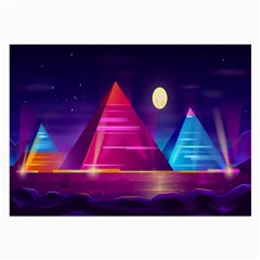 Egyptian-pyramids-night-landscape-cartoon Large Glasses Cloth by Salman4z