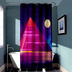 Egyptian-pyramids-night-landscape-cartoon Shower Curtain 36  X 72  (stall)  by Salman4z