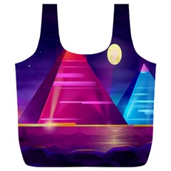 Egyptian-pyramids-night-landscape-cartoon Full Print Recycle Bag (xxxl) by Salman4z