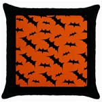 Halloween-card-with-bats-flying-pattern Throw Pillow Case (Black) Front