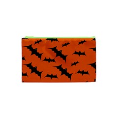 Halloween-card-with-bats-flying-pattern Cosmetic Bag (XS)