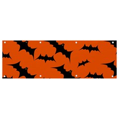 Halloween-card-with-bats-flying-pattern Banner and Sign 9  x 3 