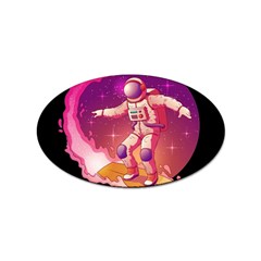 Astronaut-spacesuit-standing-surfboard-surfing-milky-way-stars Sticker Oval (10 Pack) by Salman4z