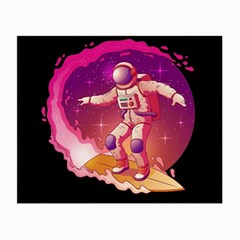 Astronaut-spacesuit-standing-surfboard-surfing-milky-way-stars Small Glasses Cloth by Salman4z