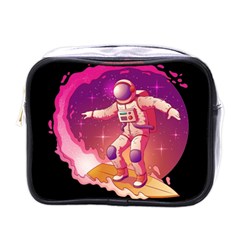 Astronaut-spacesuit-standing-surfboard-surfing-milky-way-stars Mini Toiletries Bag (one Side) by Salman4z