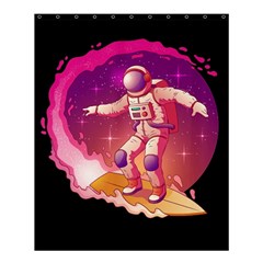 Astronaut-spacesuit-standing-surfboard-surfing-milky-way-stars Shower Curtain 60  X 72  (medium)  by Salman4z