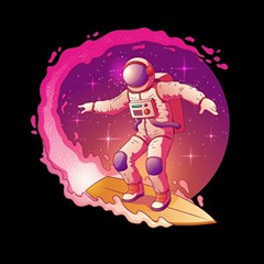 Astronaut-spacesuit-standing-surfboard-surfing-milky-way-stars Play Mat (square) by Salman4z