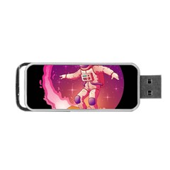 Astronaut-spacesuit-standing-surfboard-surfing-milky-way-stars Portable Usb Flash (one Side) by Salman4z