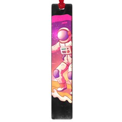 Astronaut-spacesuit-standing-surfboard-surfing-milky-way-stars Large Book Marks by Salman4z