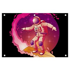 Astronaut-spacesuit-standing-surfboard-surfing-milky-way-stars Banner And Sign 6  X 4  by Salman4z