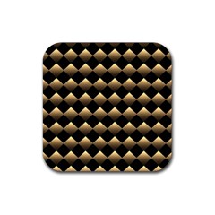 Golden Chess Board Background Rubber Coaster (square) by pakminggu