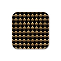 Golden Chess Board Background Rubber Square Coaster (4 Pack) by pakminggu