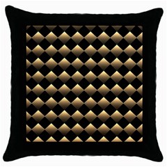 Golden Chess Board Background Throw Pillow Case (black)