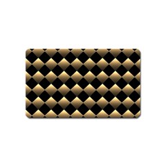 Golden Chess Board Background Magnet (name Card)