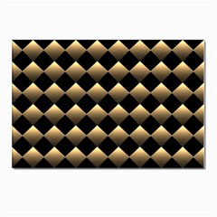 Golden Chess Board Background Postcards 5  X 7  (pkg Of 10)