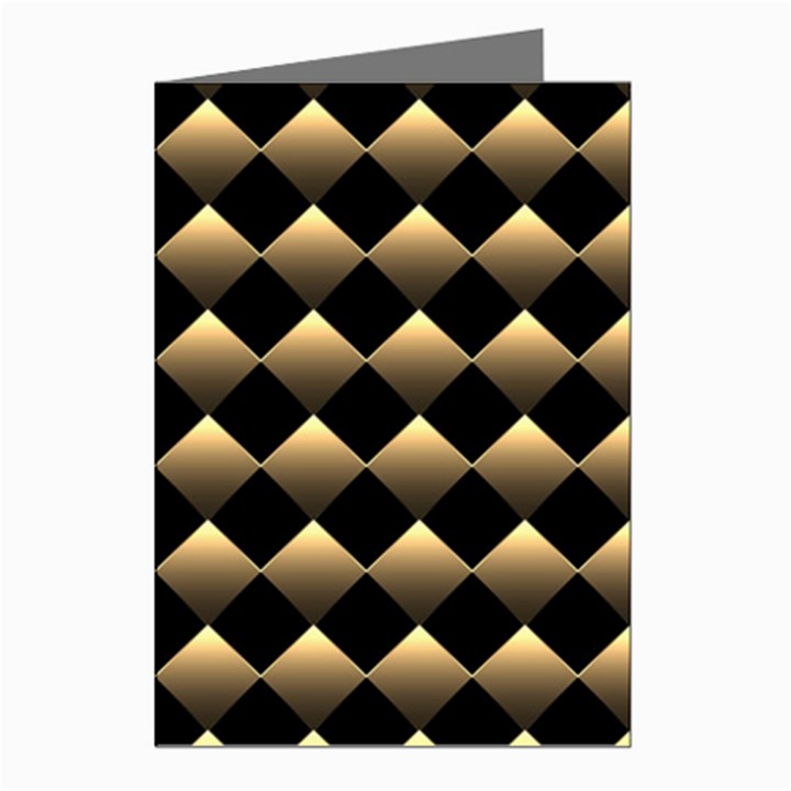 Golden Chess Board Background Greeting Cards (Pkg of 8)