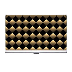 Golden Chess Board Background Business Card Holder by pakminggu