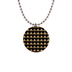 Golden Chess Board Background 1  Button Necklace by pakminggu