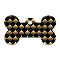 Golden Chess Board Background Dog Tag Bone (one Side) by pakminggu