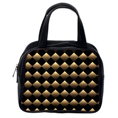 Golden Chess Board Background Classic Handbag (one Side)