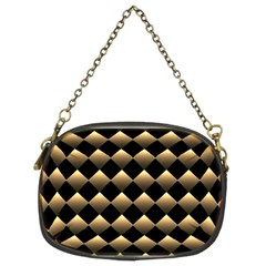 Golden Chess Board Background Chain Purse (two Sides)