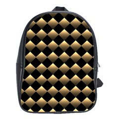 Golden Chess Board Background School Bag (large)