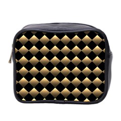 Golden Chess Board Background Mini Toiletries Bag (two Sides)