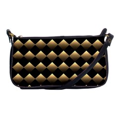 Golden Chess Board Background Shoulder Clutch Bag