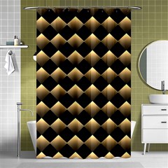 Golden Chess Board Background Shower Curtain 48  X 72  (small)  by pakminggu