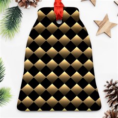 Golden Chess Board Background Bell Ornament (two Sides)