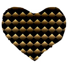 Golden Chess Board Background Large 19  Premium Heart Shape Cushions by pakminggu