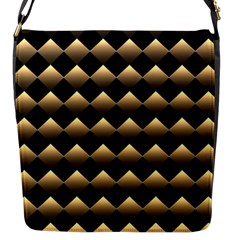 Golden Chess Board Background Flap Closure Messenger Bag (s)