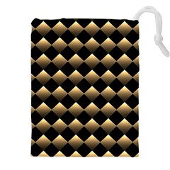 Golden Chess Board Background Drawstring Pouch (5xl)