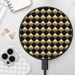 Golden Chess Board Background Wireless Fast Charger(black) by pakminggu