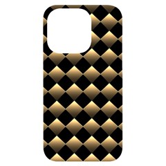 Golden Chess Board Background Iphone 14 Pro Black Uv Print Case by pakminggu