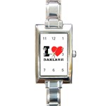 I love baklava Rectangle Italian Charm Watch Front