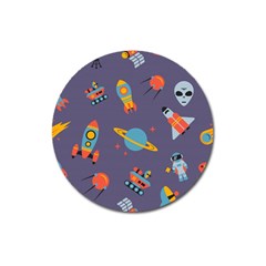 Space-seamless-pattern Magnet 3  (round) by Salman4z