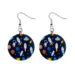 Big-set-cute-astronauts-space-planets-stars-aliens-rockets-ufo-constellations-satellite-moon-rover-v Mini Button Earrings by Salman4z