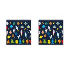 Big-set-cute-astronauts-space-planets-stars-aliens-rockets-ufo-constellations-satellite-moon-rover-v Cufflinks (square) by Salman4z