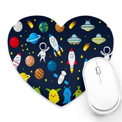 Big-set-cute-astronauts-space-planets-stars-aliens-rockets-ufo-constellations-satellite-moon-rover-v Heart Mousepad by Salman4z