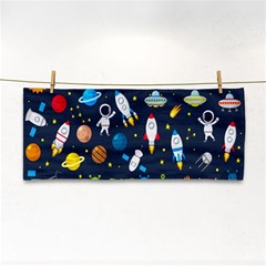 Big-set-cute-astronauts-space-planets-stars-aliens-rockets-ufo-constellations-satellite-moon-rover-v Hand Towel by Salman4z