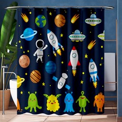 Big-set-cute-astronauts-space-planets-stars-aliens-rockets-ufo-constellations-satellite-moon-rover-v Shower Curtain 60  X 72  (medium)  by Salman4z