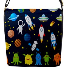 Big-set-cute-astronauts-space-planets-stars-aliens-rockets-ufo-constellations-satellite-moon-rover-v Flap Closure Messenger Bag (s) by Salman4z