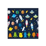 Big-set-cute-astronauts-space-planets-stars-aliens-rockets-ufo-constellations-satellite-moon-rover-v Satin Bandana Scarf 22  x 22  Front