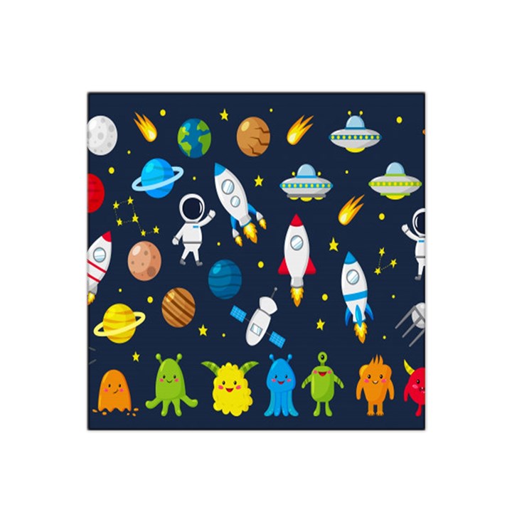 Big-set-cute-astronauts-space-planets-stars-aliens-rockets-ufo-constellations-satellite-moon-rover-v Satin Bandana Scarf 22  x 22 